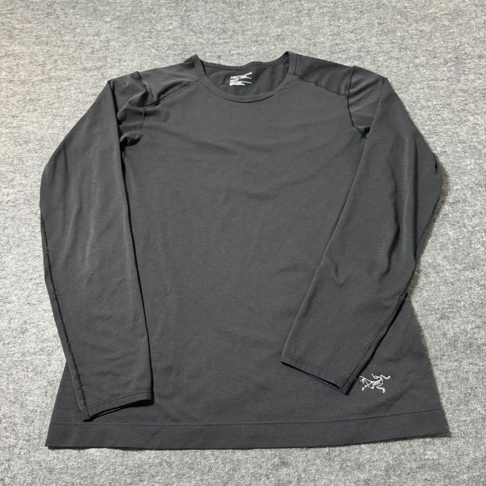 Arcteryx Womens Black Long Sleeve Performance Base Layer Top XS Crew Neck